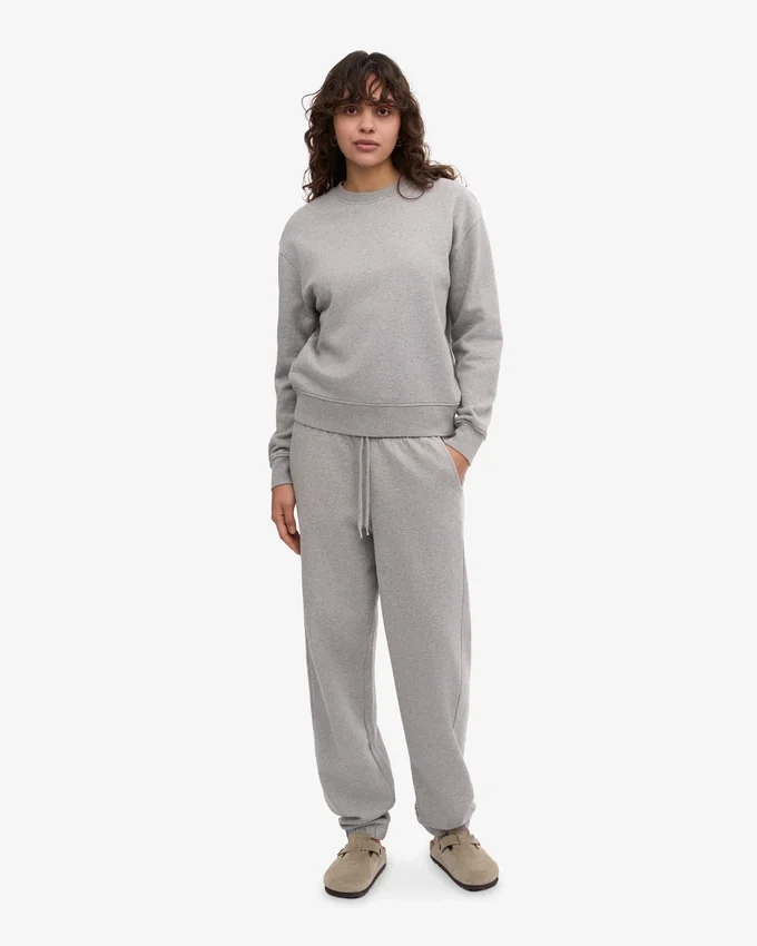 Damen Classic Organic Crew – Meliertgrau