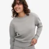 Damen Classic Organic Crew – Meliertgrau
