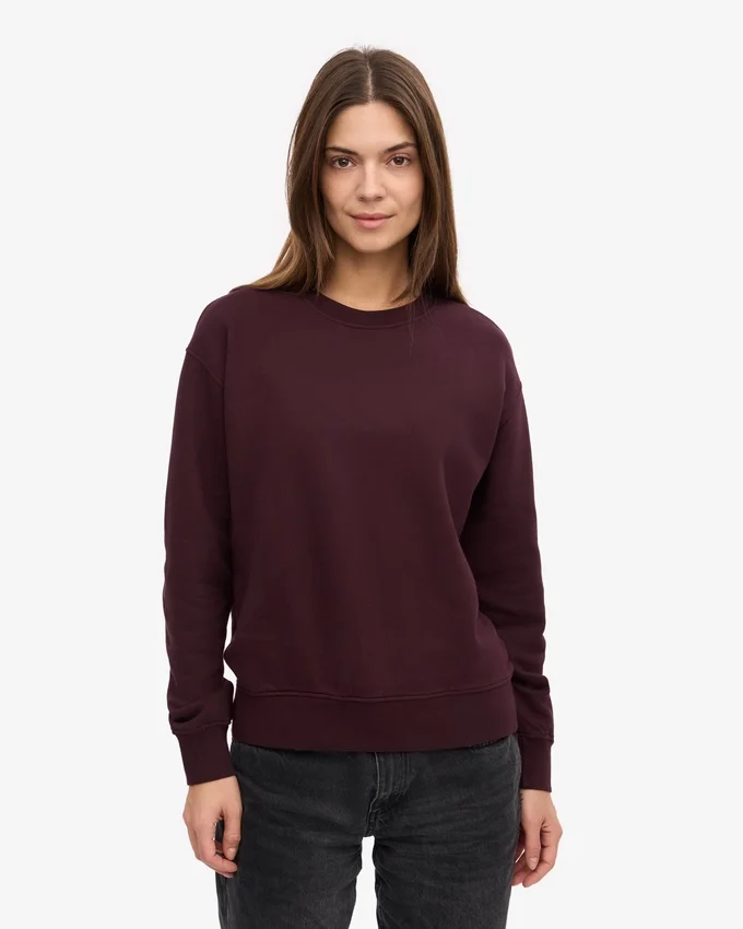Damen-Classic Organic Crew – Oxblood-Rot