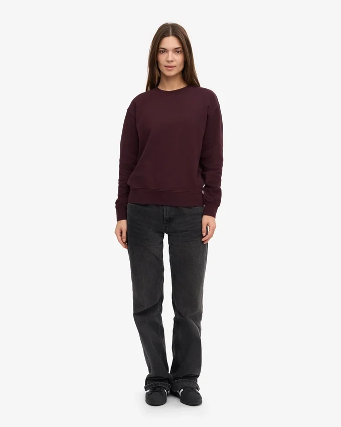 Damen-Classic Organic Crew – Oxblood-Rot