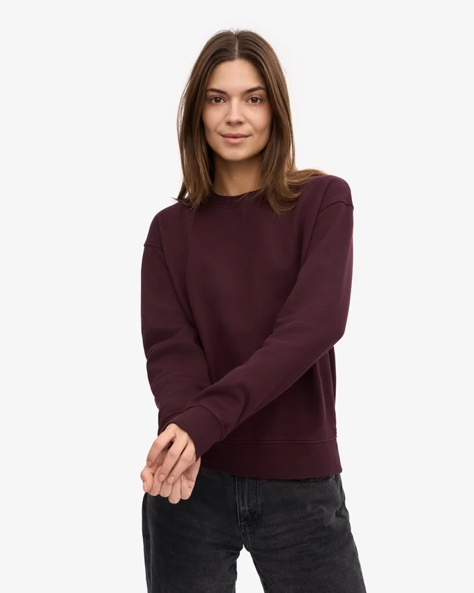 Damen-Classic Organic Crew – Oxblood-Rot