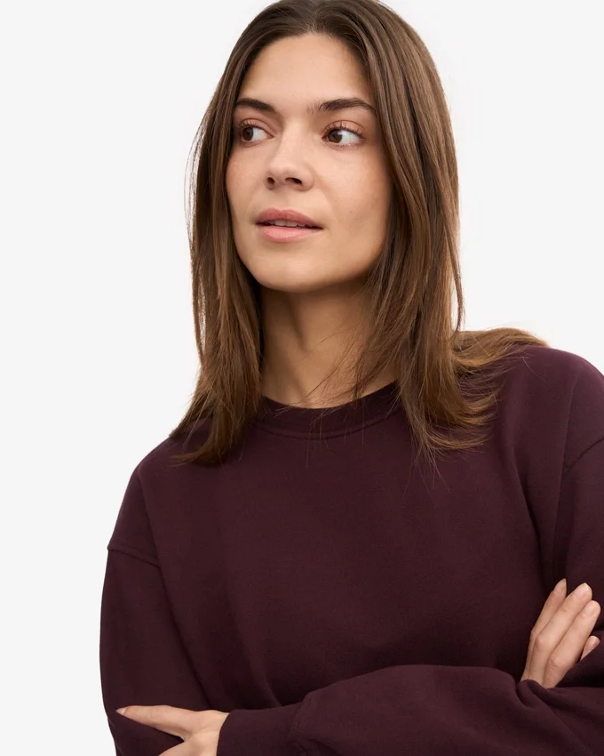 Damen-Classic Organic Crew – Oxblood-Rot