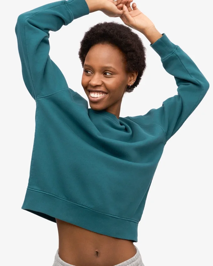 Damen Classic Organic Crew – Ozeangrün