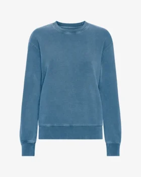 Damen-Classic Organic-Crew-Shirt – Faded Indigo