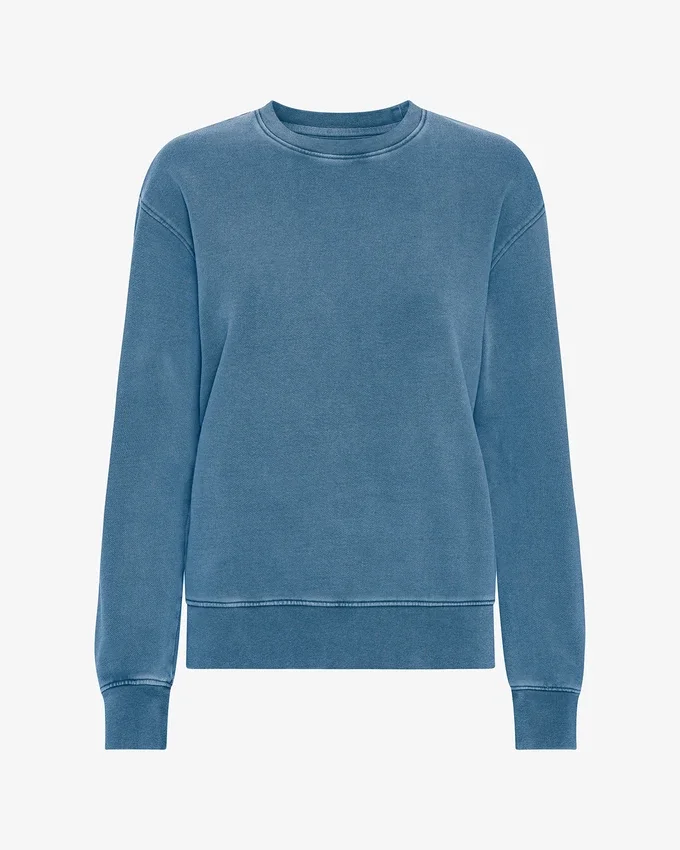 Damen-Classic Organic-Crew-Shirt – Faded Indigo
