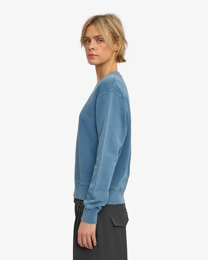 Damen-Classic Organic-Crew-Shirt – Faded Indigo