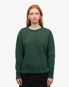 Damen Classic Organic Crew – Smaragdgrün
