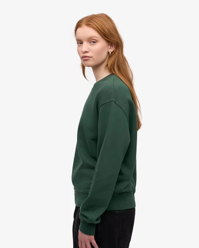 Damen Classic Organic Crew – Smaragdgrün