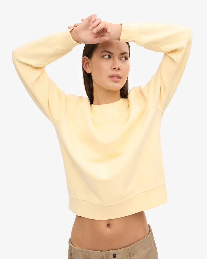 Damen-Classic Organic Crew – Soft Yellow