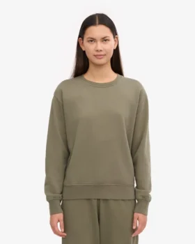 Damen Classic Organic Crew – Staubiges Oliv