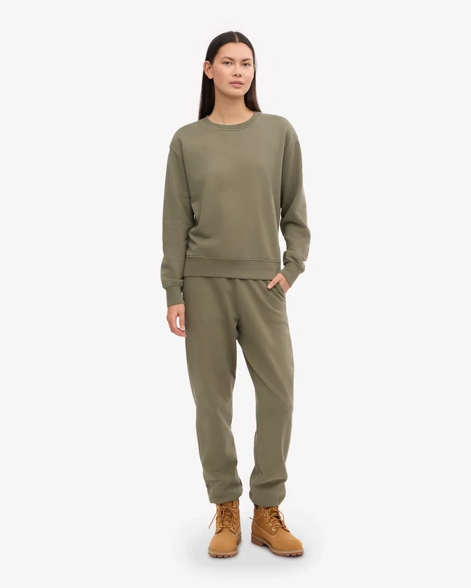 Damen Classic Organic Crew – Staubiges Oliv
