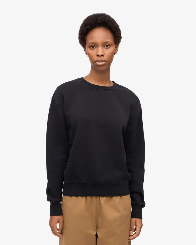 Damen Classic Organic Crew – Tiefschwarz