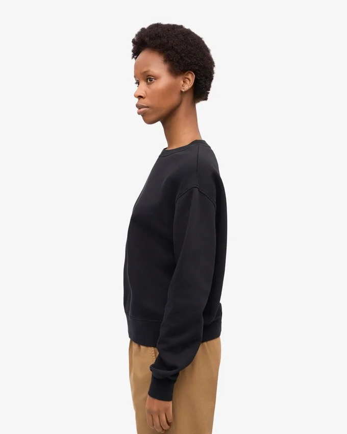 Damen Classic Organic Crew – Tiefschwarz