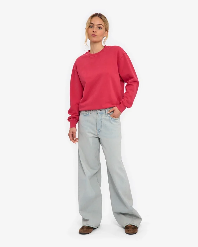 Damen-Classic Organic Rundhals-Shirt – Verwaschenes Rot