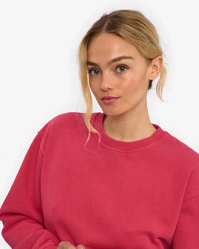 Damen-Classic Organic Rundhals-Shirt – Verwaschenes Rot