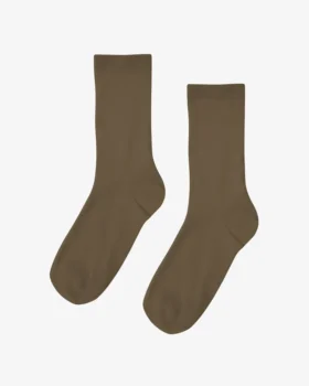 Damen-Classic Organic-Socken – Staubiges Oliv