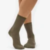 Damen-Classic Organic-Socken – Staubiges Oliv