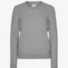 Damen-Classic-Pullover aus Merinowolle – Meliergrau