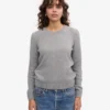 Damen-Classic-Pullover aus Merinowolle – Meliergrau