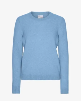 Damen-Classic-Pullover aus Merinowolle – Seaside-Blau