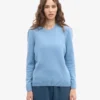 Damen-Classic-Pullover aus Merinowolle – Seaside-Blau
