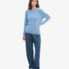 Damen-Classic-Pullover aus Merinowolle – Seaside-Blau