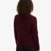 Damen-Klassiker aus Merinowolle – Crew – Oxblood-Rot