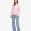 Damen-Klassiker-Pullover aus Merinowolle mit Rundhalsausschnitt – Marineblau