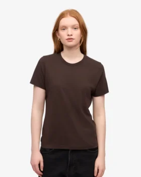 Damen-Light Organic Tee aus Bio-Baumwolle, leicht – Kaffeebraun