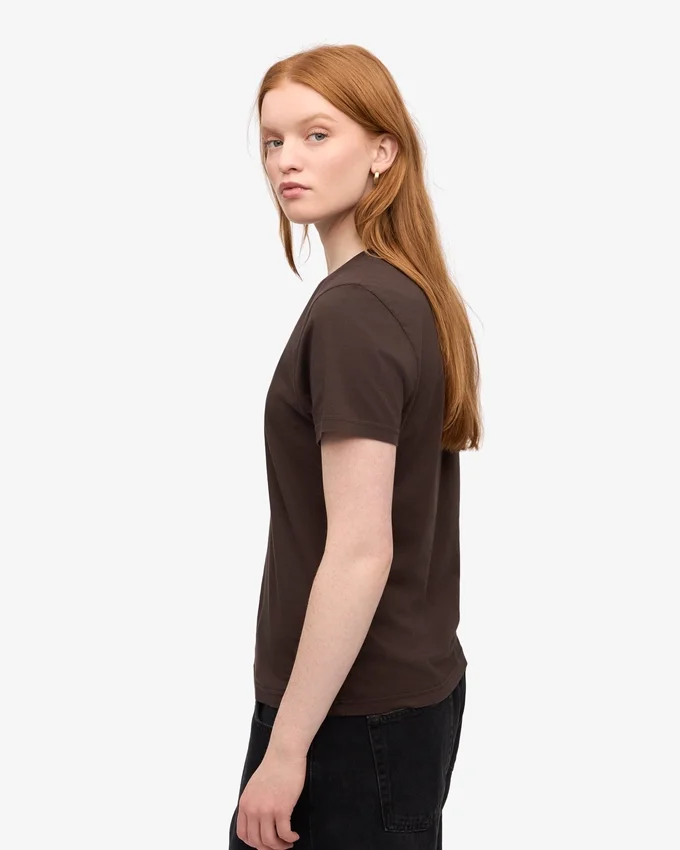 Damen-Light Organic Tee aus Bio-Baumwolle, leicht – Kaffeebraun