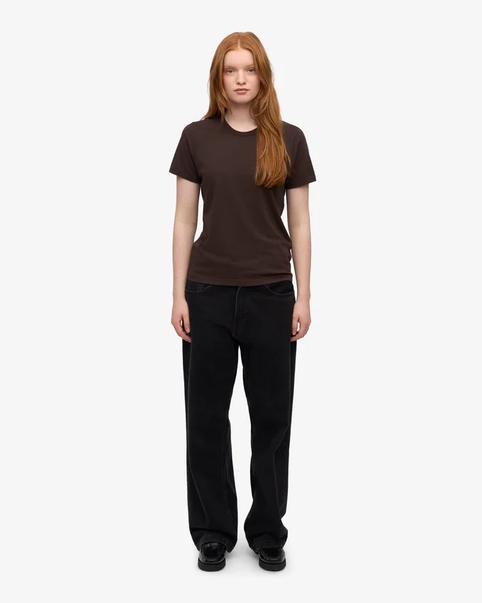 Damen-Light Organic Tee aus Bio-Baumwolle, leicht – Kaffeebraun