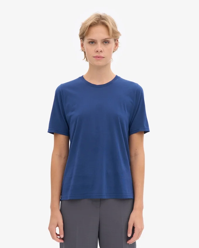 Damen-Light Organic Tee aus Bio-Baumwolle, leicht – Marineblau
