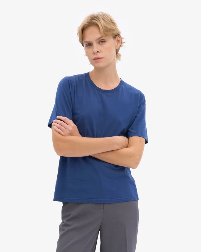 Damen-Light Organic Tee aus Bio-Baumwolle, leicht – Marineblau