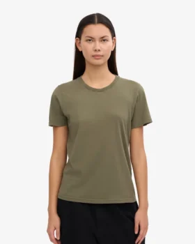 Damen-Light Organic Tee aus Bio-Baumwolle, leicht – Staubiges Oliv