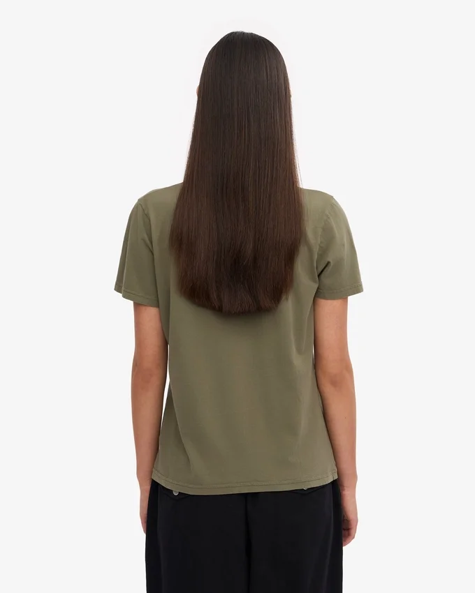 Damen-Light Organic Tee aus Bio-Baumwolle, leicht – Staubiges Oliv