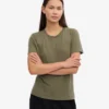 Damen-Light Organic Tee aus Bio-Baumwolle, leicht – Staubiges Oliv