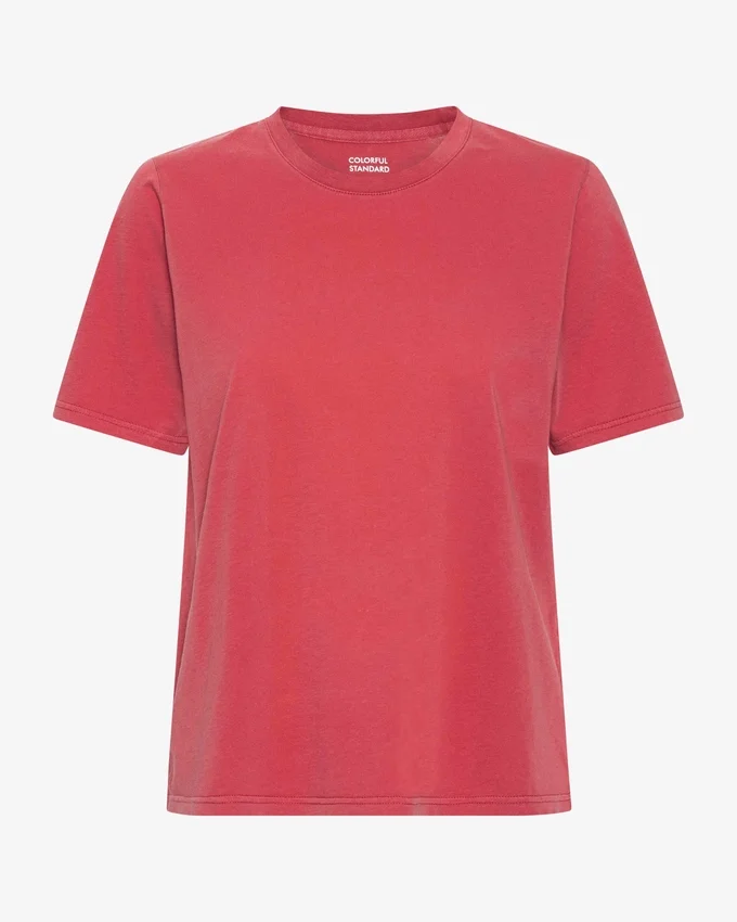 Damen-Light Organic Tee aus Bio-Baumwolle, leicht – Verwaschenes Rot