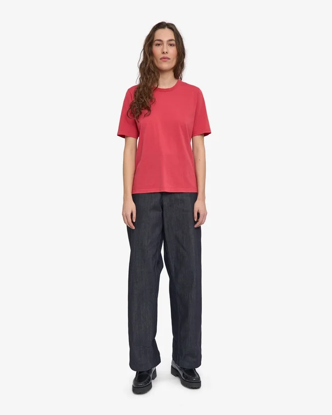 Damen-Light Organic Tee aus Bio-Baumwolle, leicht – Verwaschenes Rot