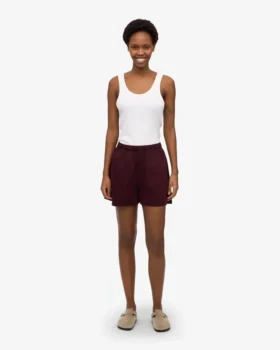 Damen-Organic Twill Shorts – Oxblood-Rot