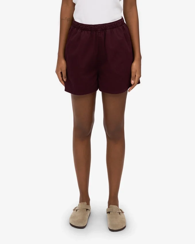 Damen-Organic Twill Shorts – Oxblood-Rot