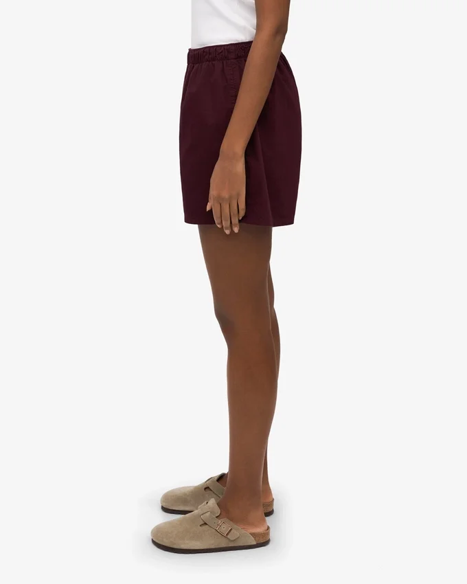 Damen-Organic Twill Shorts – Oxblood-Rot