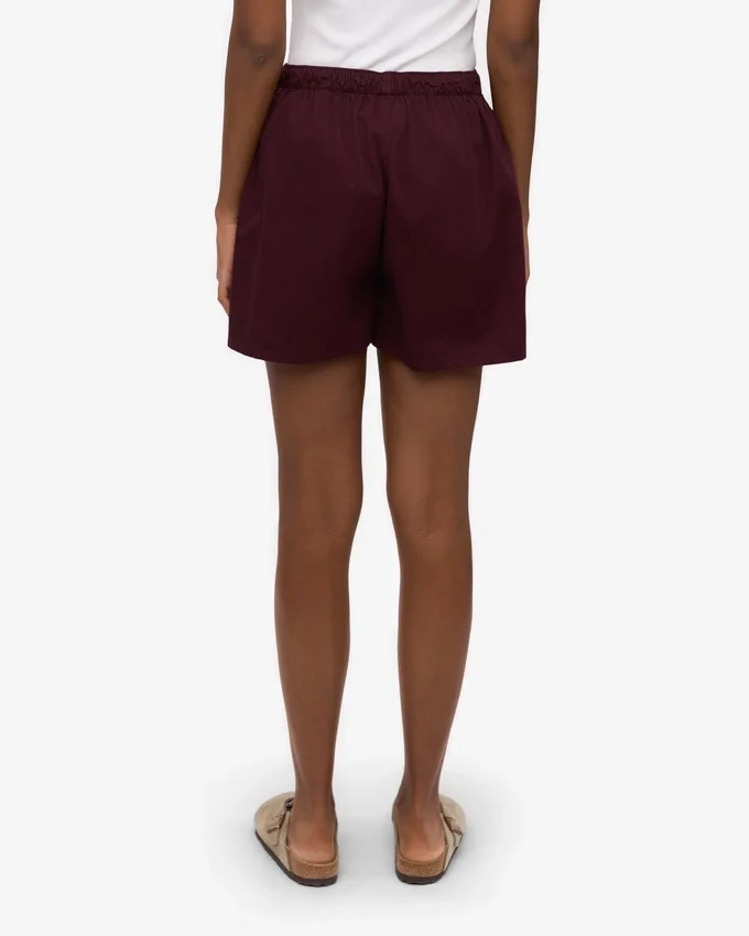 Damen-Organic Twill Shorts – Oxblood-Rot