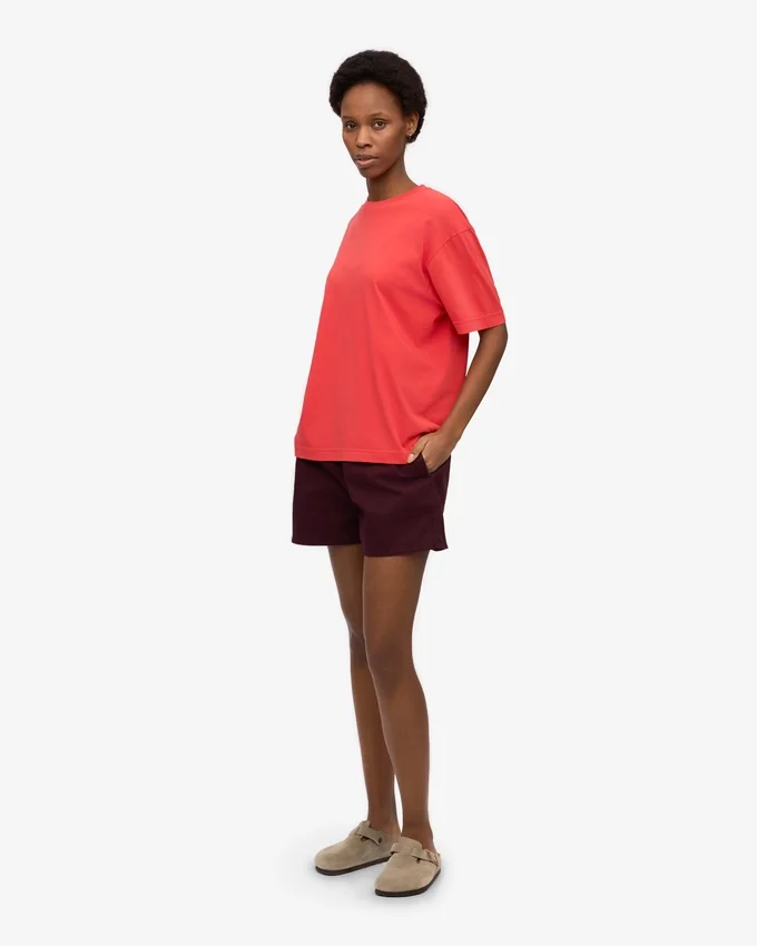 Damen-Organic Twill Shorts – Oxblood-Rot
