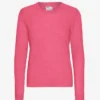 Damen-Pullover aus leichter Merinowolle – Bubblegum-Pink