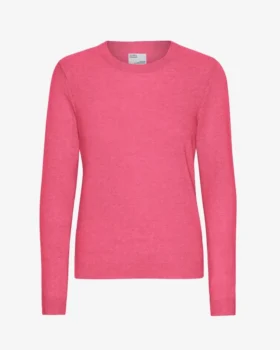 Damen-Pullover aus leichter Merinowolle – Bubblegum-Pink