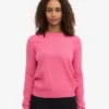 Damen-Pullover aus leichter Merinowolle – Bubblegum-Pink