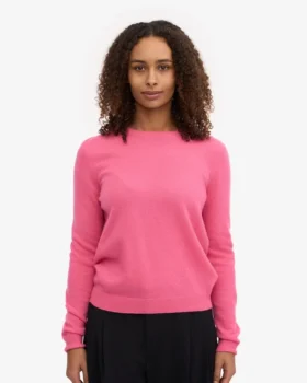 Damen-Pullover aus leichter Merinowolle – Bubblegum-Pink