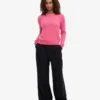 Damen-Pullover aus leichter Merinowolle – Bubblegum-Pink
