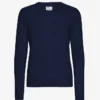 Damen-Pullover aus leichter Merinowolle mit Rundhalsausschnitt – Marineblau