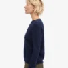 Damen-Pullover aus leichter Merinowolle mit Rundhalsausschnitt – Marineblau